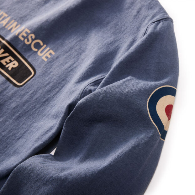 M-LST_LRMOUNTAINRESCUE-WB_sleeve-detail Land Rover Mountain Rescue LST-Washed Blue-sleeve detail